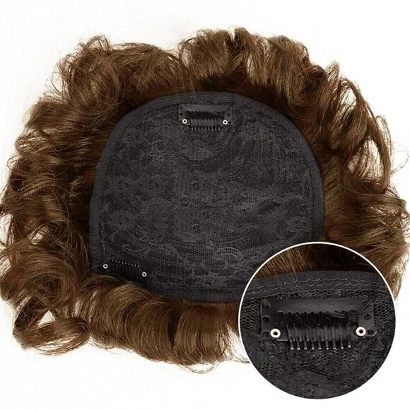 Women Human Hair Topper Clip-in Curly Hairpiece Thinning Hair Cover main image 5